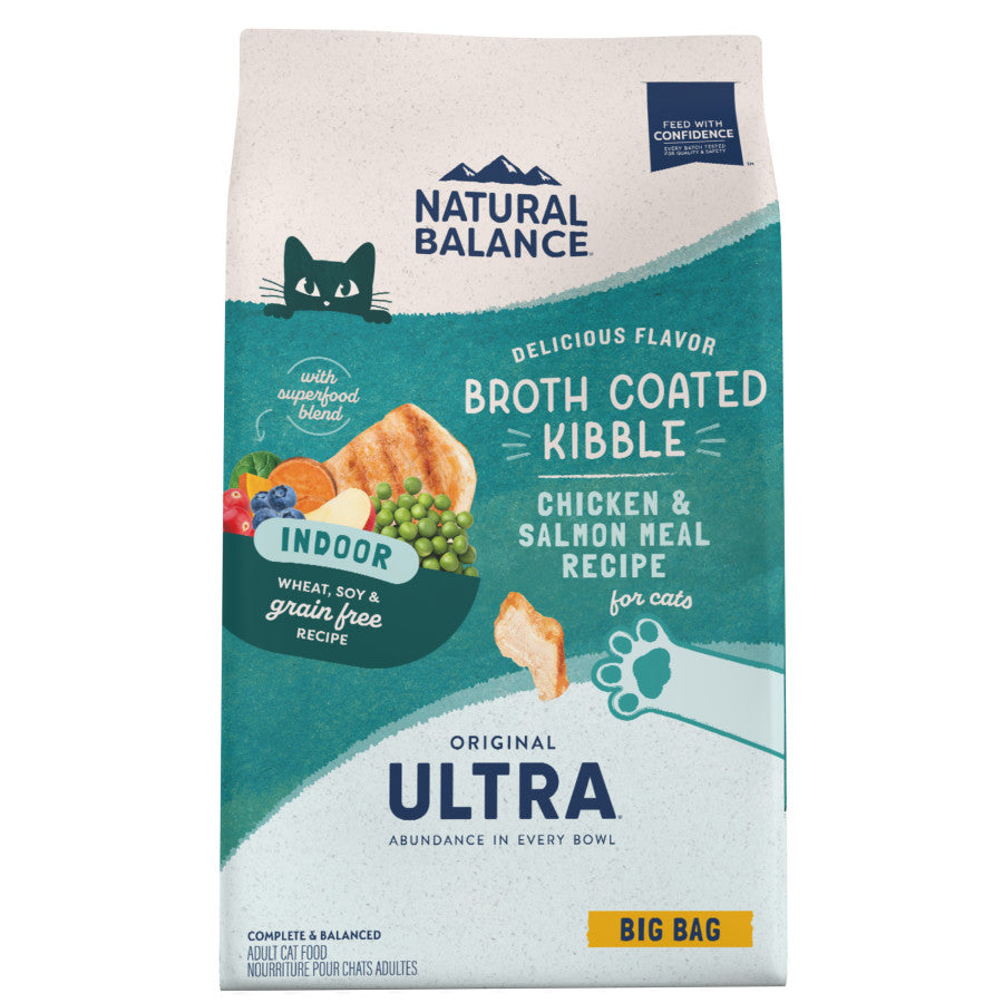 Natural Balance Pet Foods Original Ultra Broth Coated Indoor Grain Free Dry Cat Food