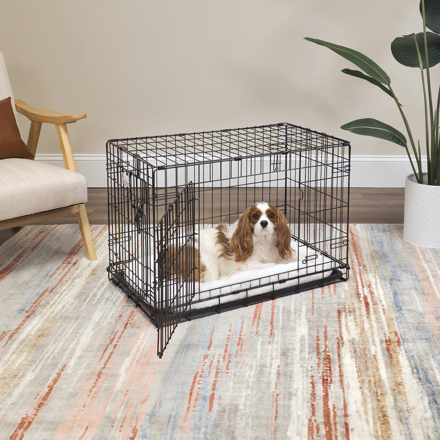 MidWest Homes for Pets Quiet Time Bolster Pet Bed Soft White Fleece