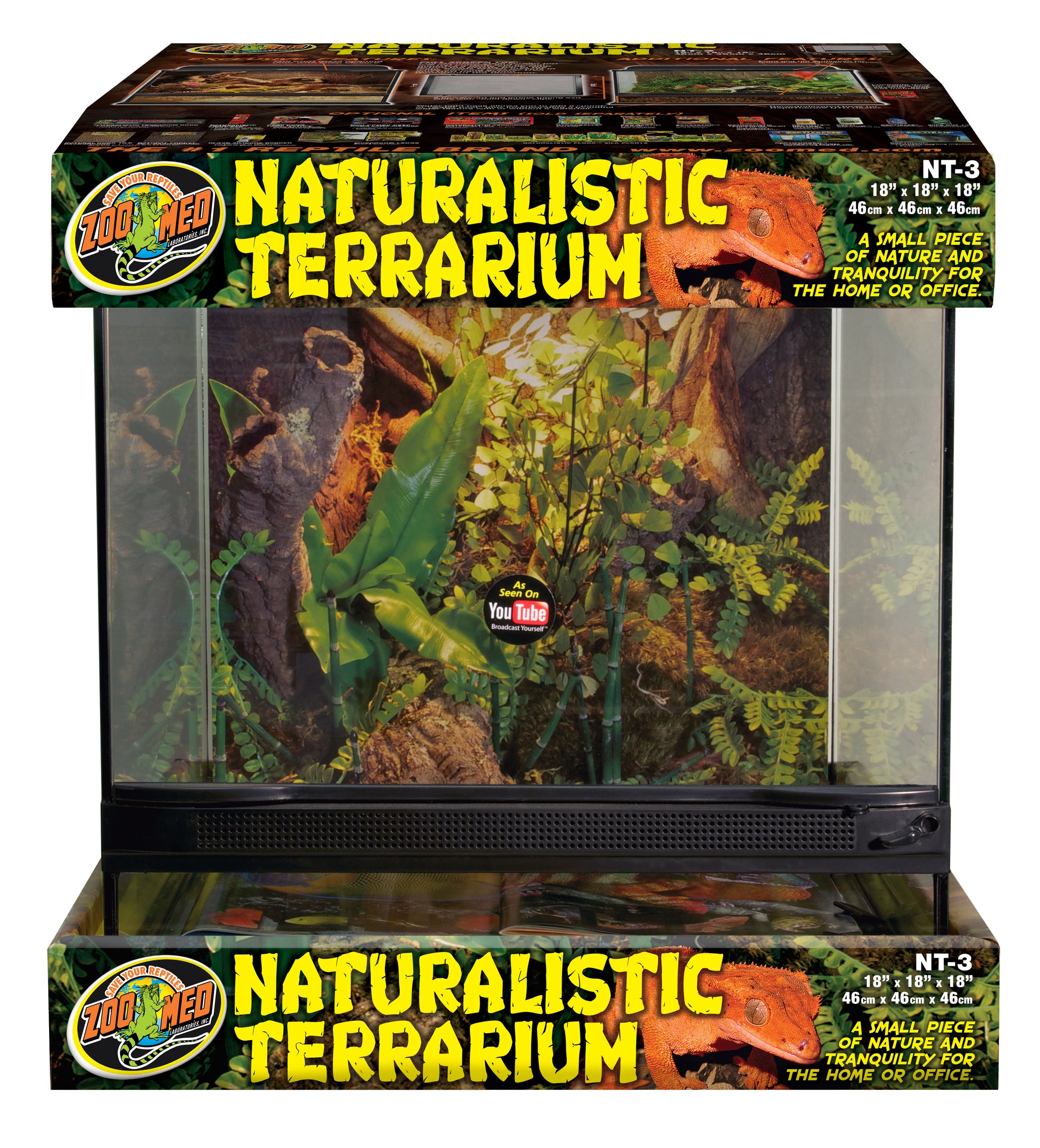 Zoo Med Naturalistic Terrarium - Black, Clear, 1ea/18 In X 18 In X 18 in