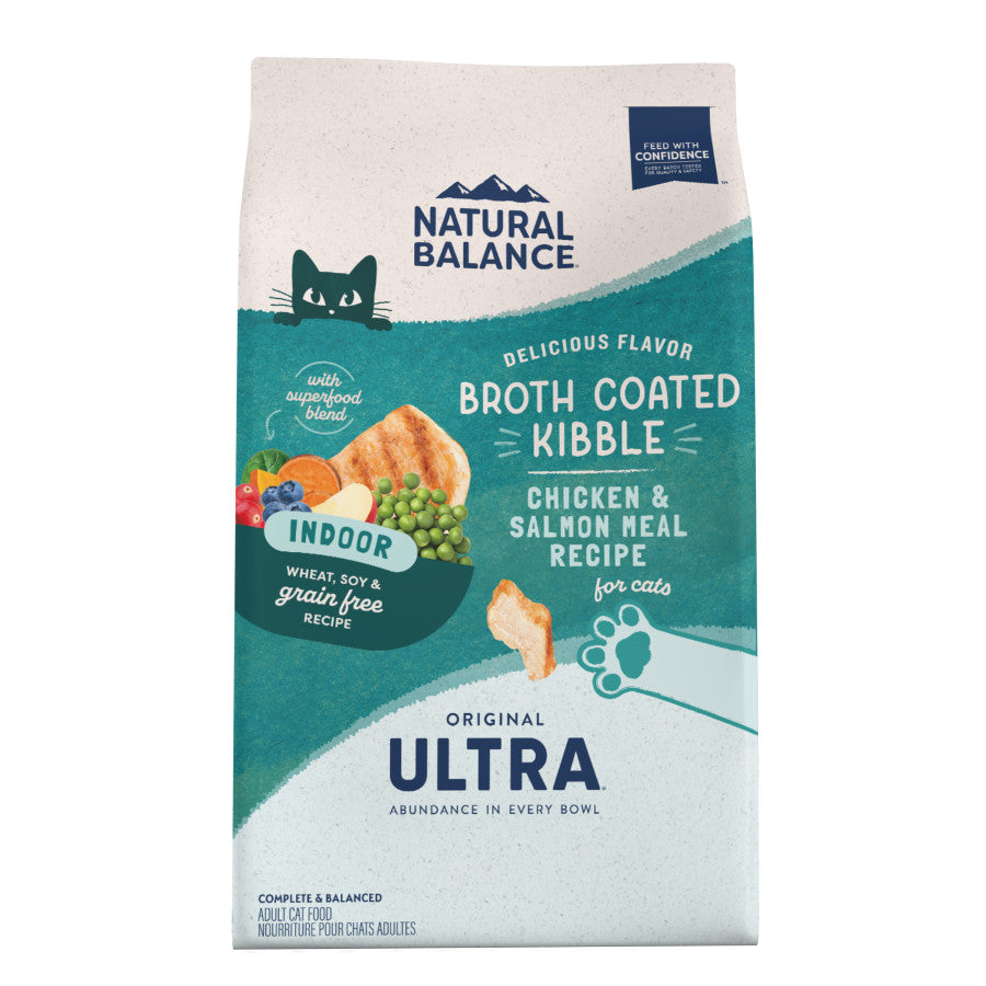 Natural Balance Pet Foods Original Ultra Broth Coated Indoor Grain Free Dry Cat Food