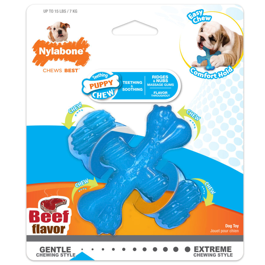 Nylabone Puppy Chew Comfort Hold X Bone Dog Chew Toy