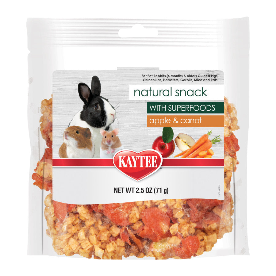 SPECIALS RESOURCES CONTACT US MY ACCOUNT Small Animal Treats Customer View Printable View Kaytee Natural Snack with Superfoods Carrot & Apple 1ea Kaytee Natural Snack with Superfoods Carrot & Apple