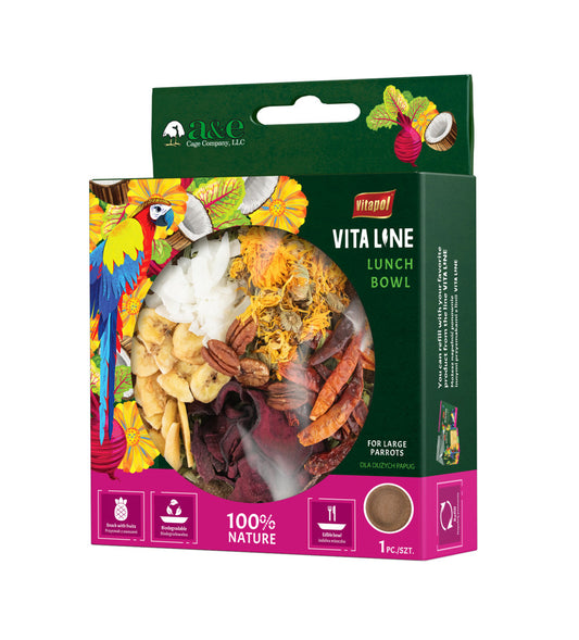 A & E Cages Vitapol Vitaline Coconut Lunch Bowl for all Size Birds