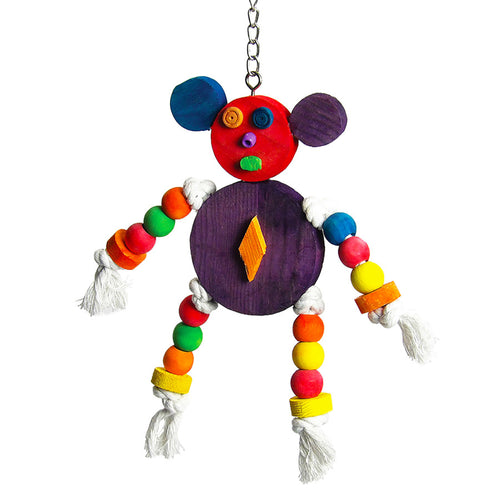 A & E Cages Happy Beaks The Crazy Wooden Mouse Bird Toy
