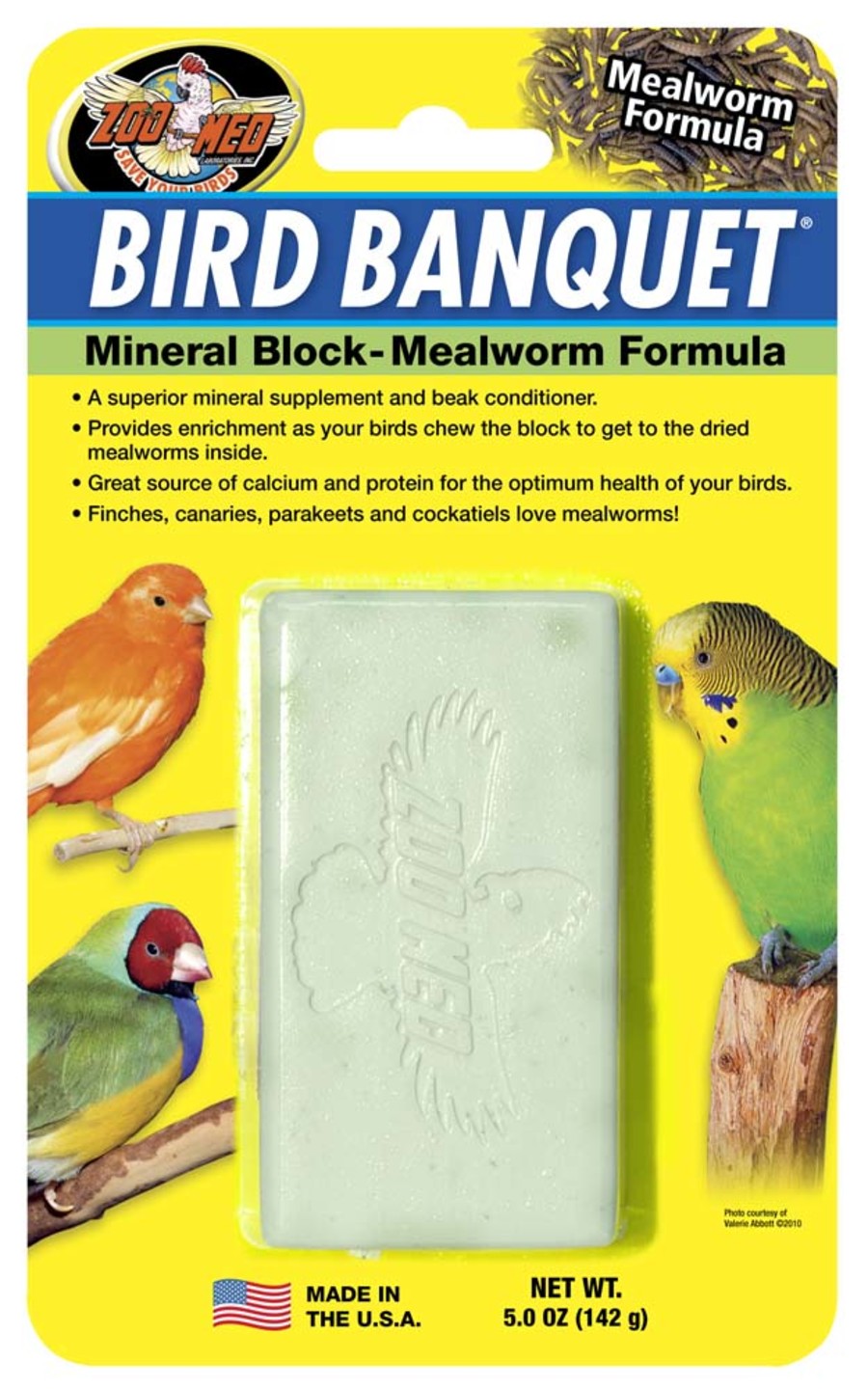 Zoo Med Bird Banquet Mealworm Formula Mineral Block