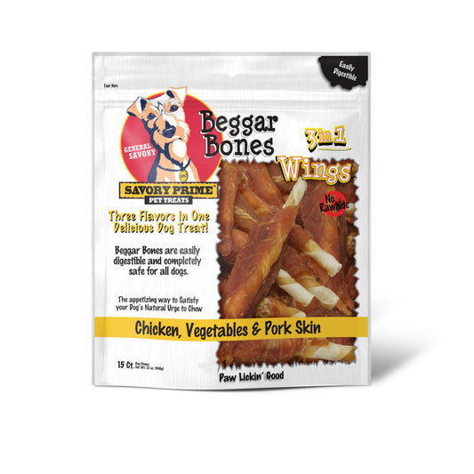 Savory Prime Beggar Bone 3in1 Wings Dog Treat