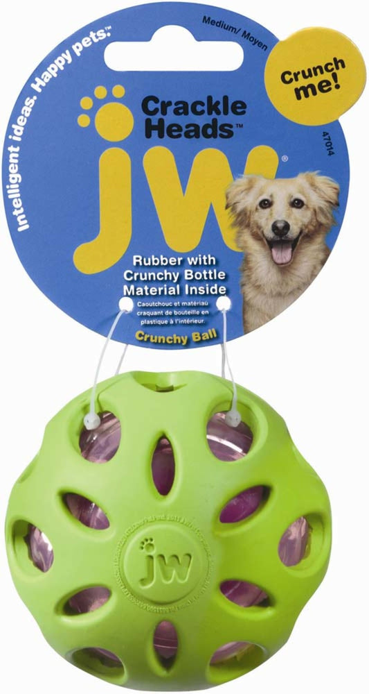 JW Pet Crackle Heads Crackle Ball Dog Toy