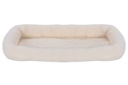 Fur Haven Pet Products Faux Lambswool Pet Crate Bolster Bed - Cream.