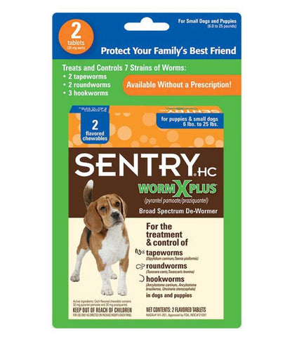 SENTRY Worm X Plus 7 Way De-Wormer for Small Dogs
