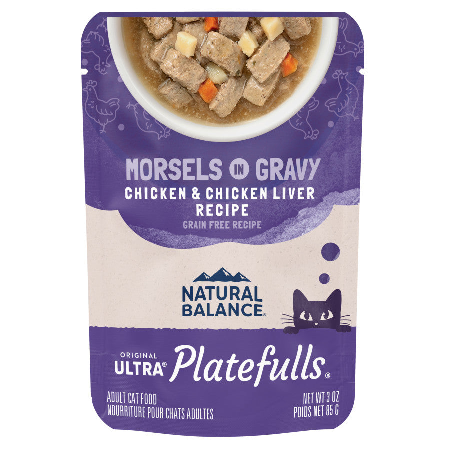 Natural Balance Pet Foods Original Ultra Platefulls Morsels in Gravy Wet Cat Food Pouch
