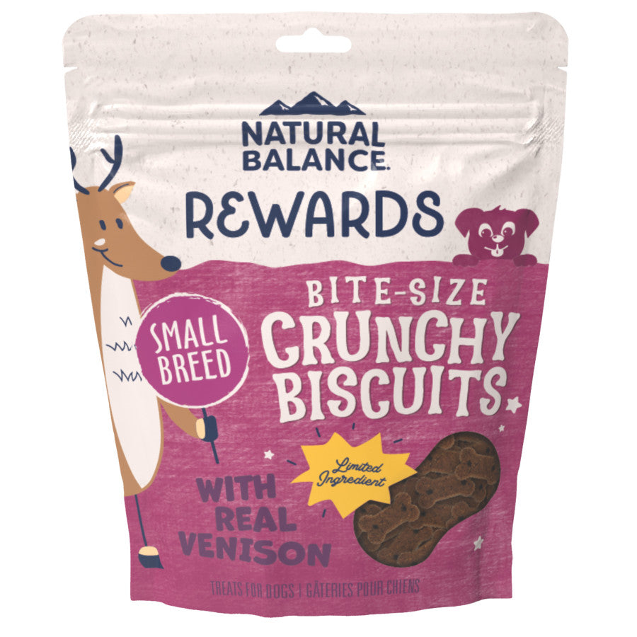 Natural Balance Pet Foods Rewards Bite-Size Crunchy Biscuits Small Breed Dog Treats