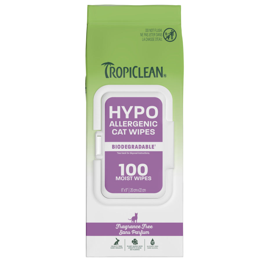 TropiClean HypoAllergenic Cat Wipes.