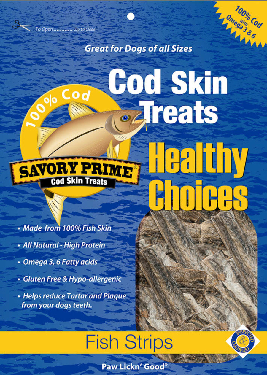 Savory Prime Cod Skin Strips Dog Treat