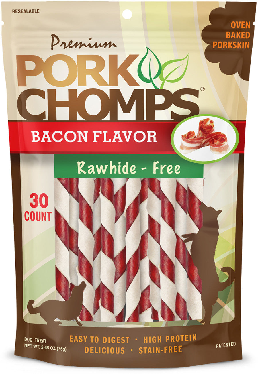 Scott Pet Premium Pork Chomps Bacon Mini Twist