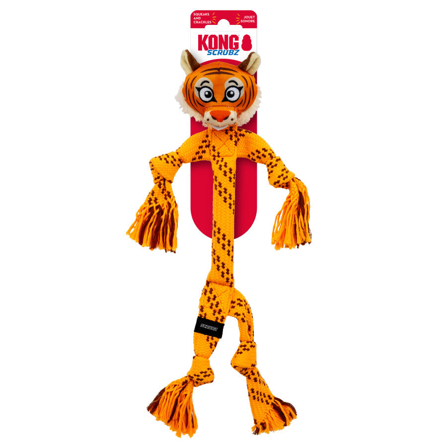KONG Scrubz Safari Tiger Dog Toy
