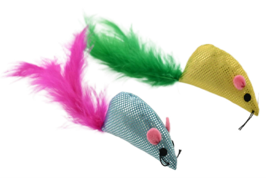 Max & Marlow Mouse with Feathers Assorted Cat Value Toys Display