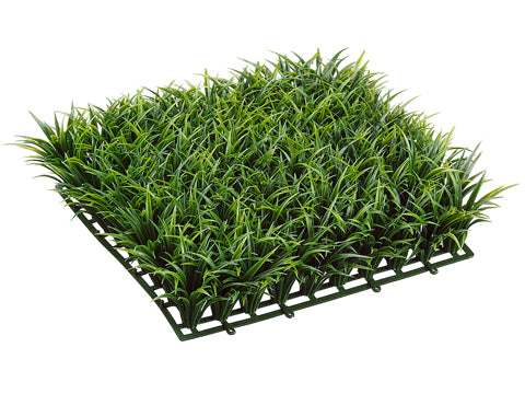 12" Curly Grass Mat Green