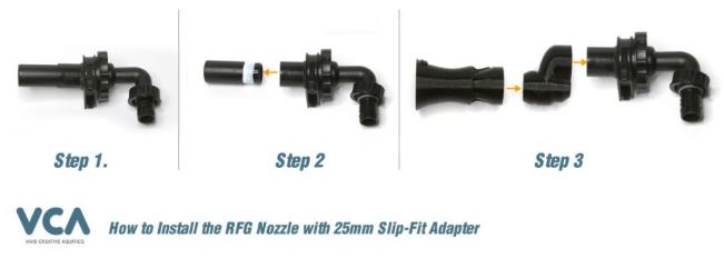 VCA Reefer - Slip-Fit Drop Adapter (25mm to 1/2" Loc-Line)