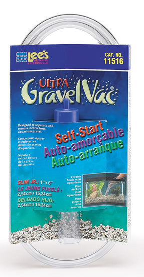 Lee's Aquarium 6" Slim Jr. Gravel Vacuum Cleaner, Self-Start