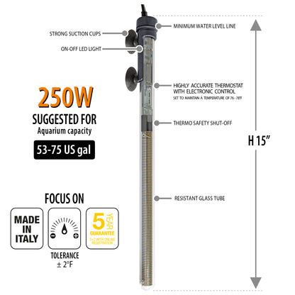 Sicce SCUBA Preset 250 - Submersible Heater - 250 Watt