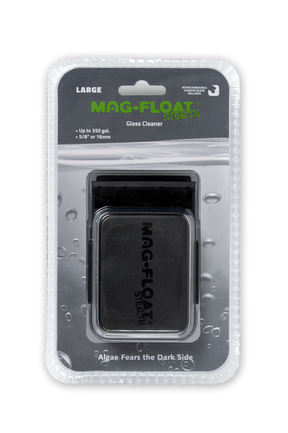 Mag Float Mag-Float Stealth Glass Aquarium Cleaner w/scraper - 5/8" - 16mm (Large)