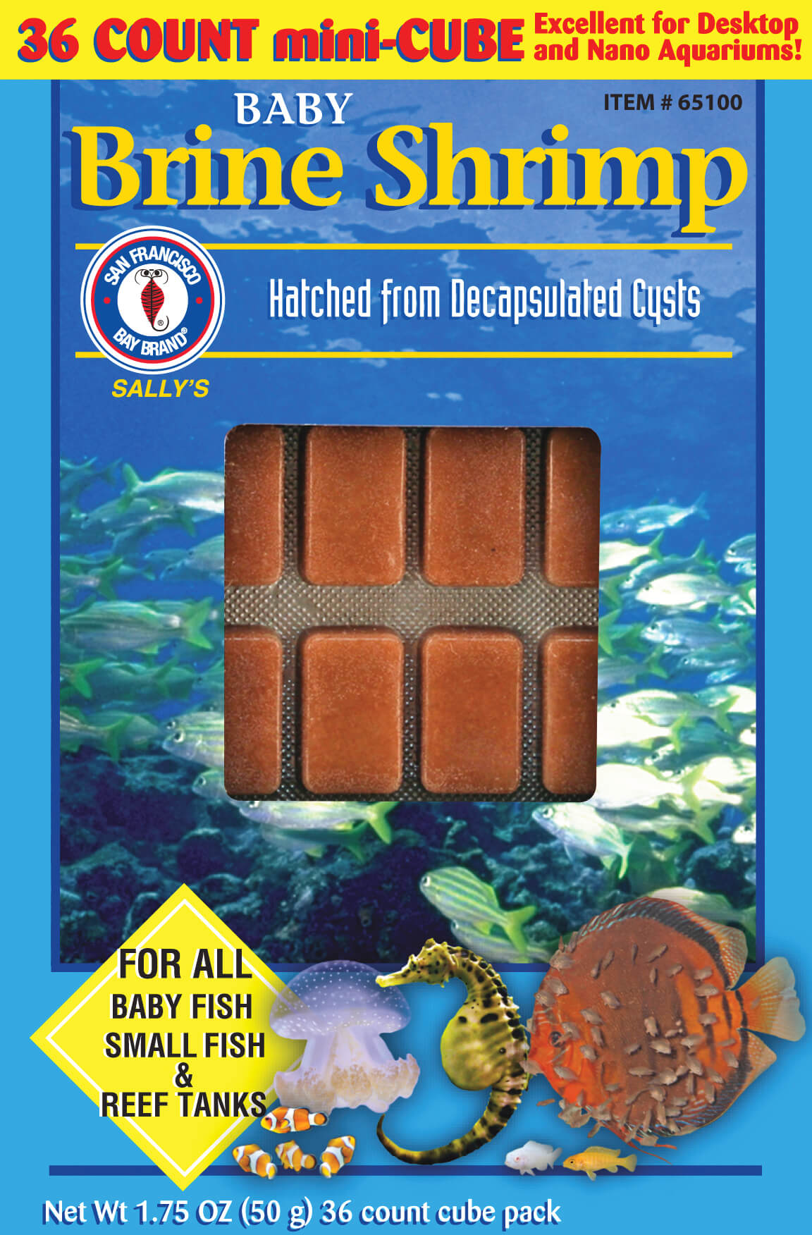 Baby Brine Shrimp Cubes 1.75oz (Frozen)