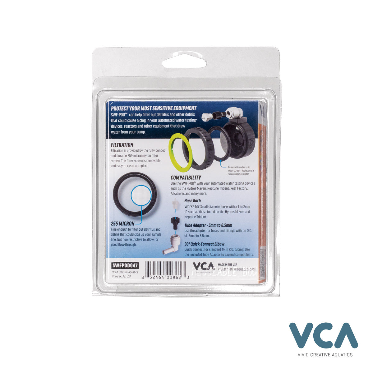 VCA SWF-POD - Sample Water Pre-Filter Kit with 255 Micron Filter Screen