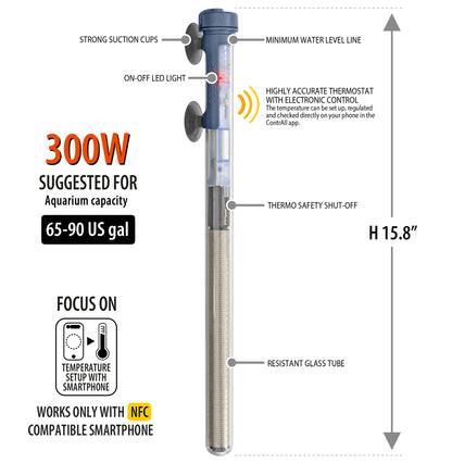 Sicce SCUBA ContactLess 300 - Submersible Heater - 300 Watt