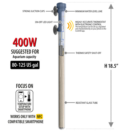Sicce SCUBA ContactLess 400 - Submersible Heater - 400 Watt