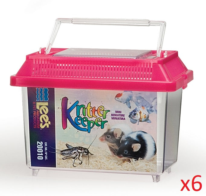 Lee's Aquarium Lees Kritter Keeper, Small Rectangle w/Lid - 6 pack