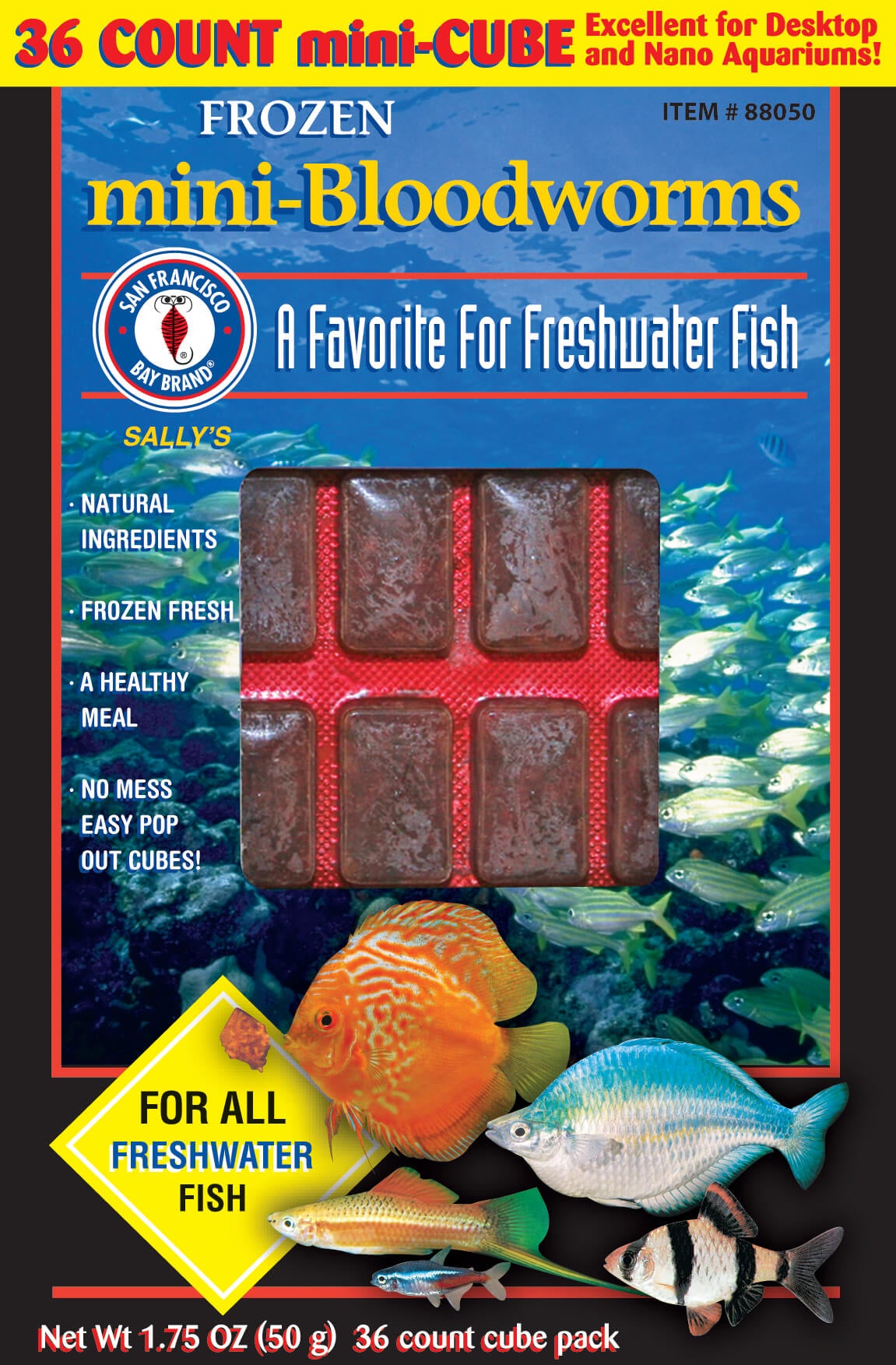 Mini-Bloodworms Cubes 1.75oz (Frozen)