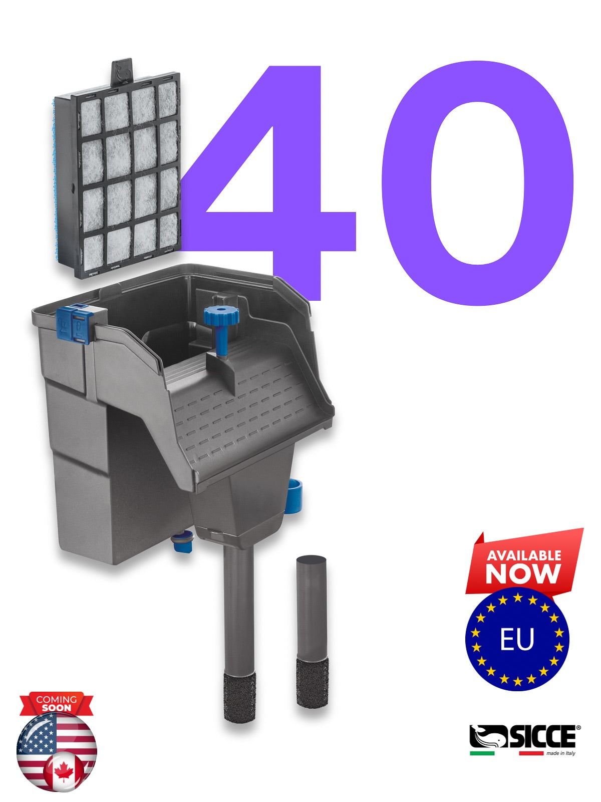 Sicce HANG ON AQUA FILTRA 40 110-120V/60Hz 7.55ft 2P US