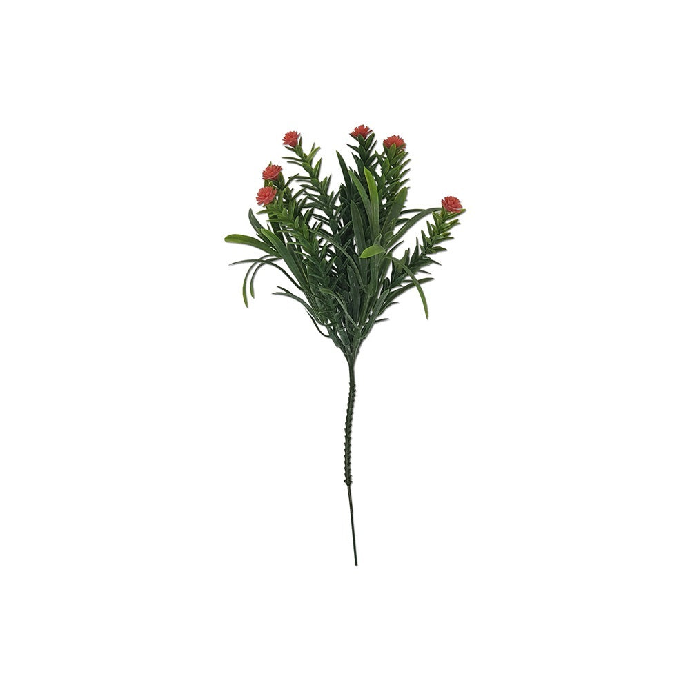 8" Frosted Mini Cactus Flowers Pick Orange