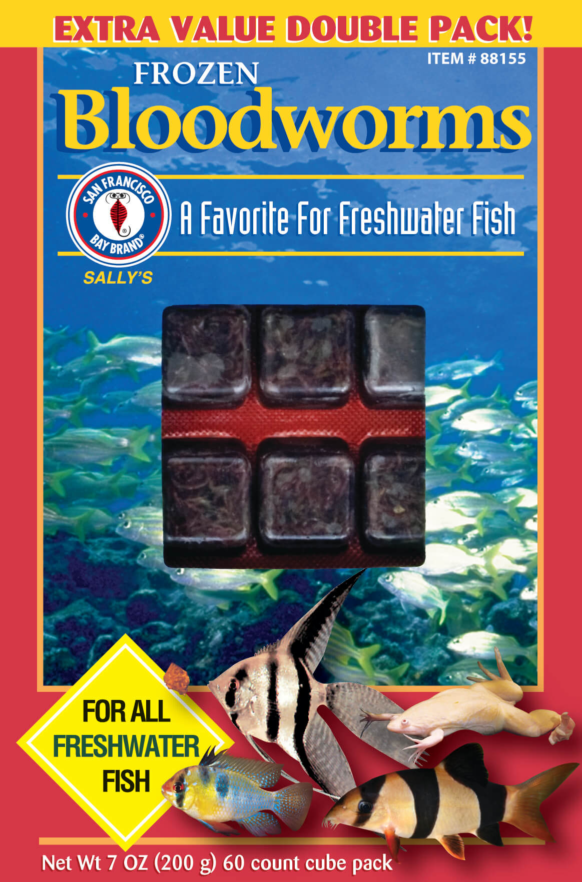 Bloodworms Cube 7oz (Frozen)