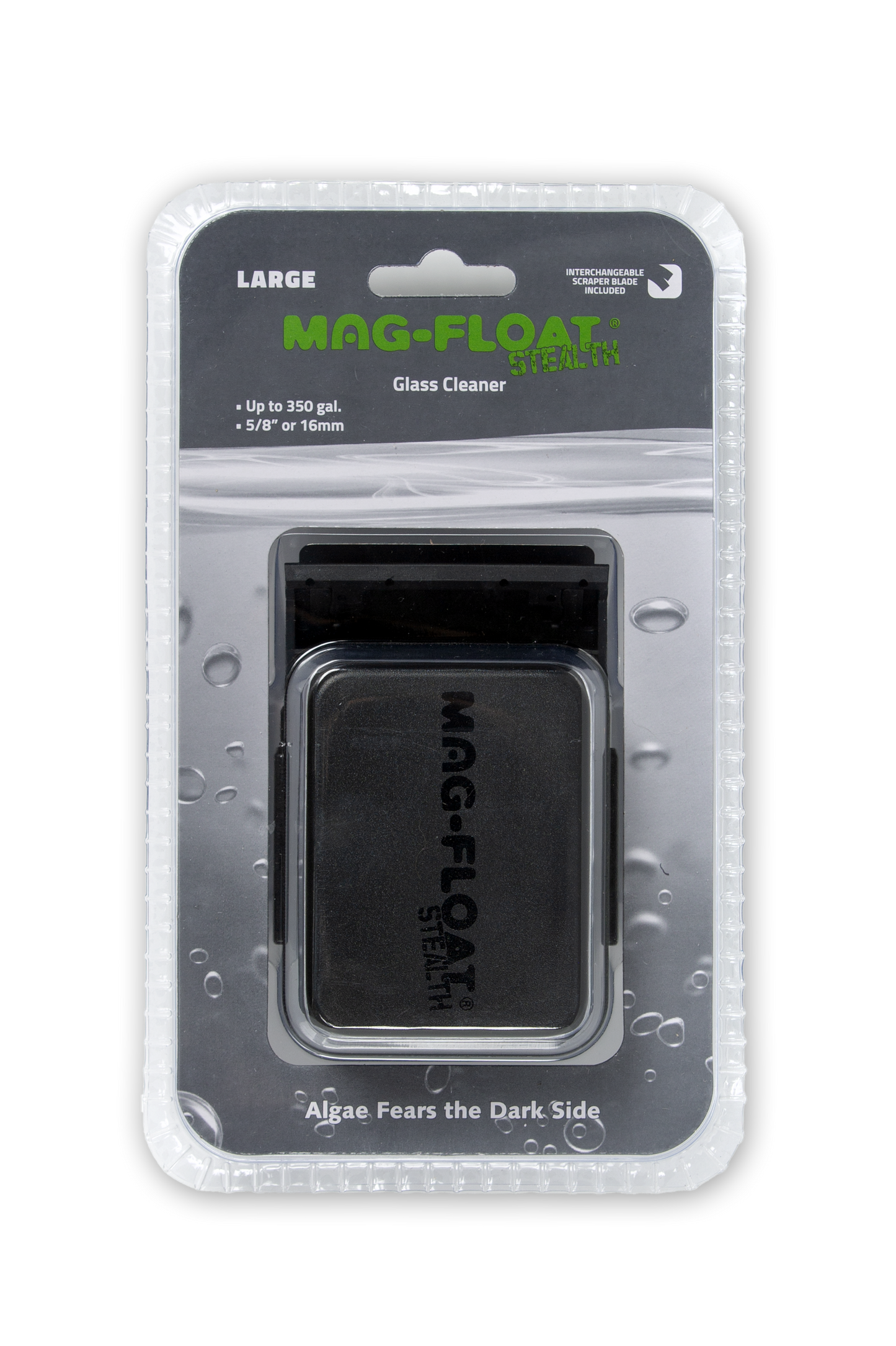 Mag Float Mag-Float Stealth Glass Aquarium Cleaner w/scraper - 5/8" - 16mm (Large)