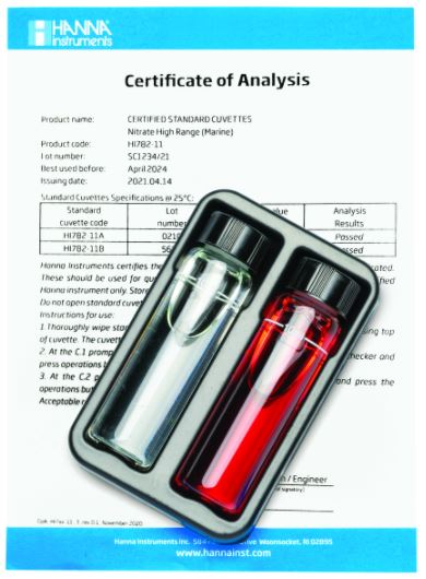 Hanna Marine Nitrate High Range Checker Calibration Check Set
