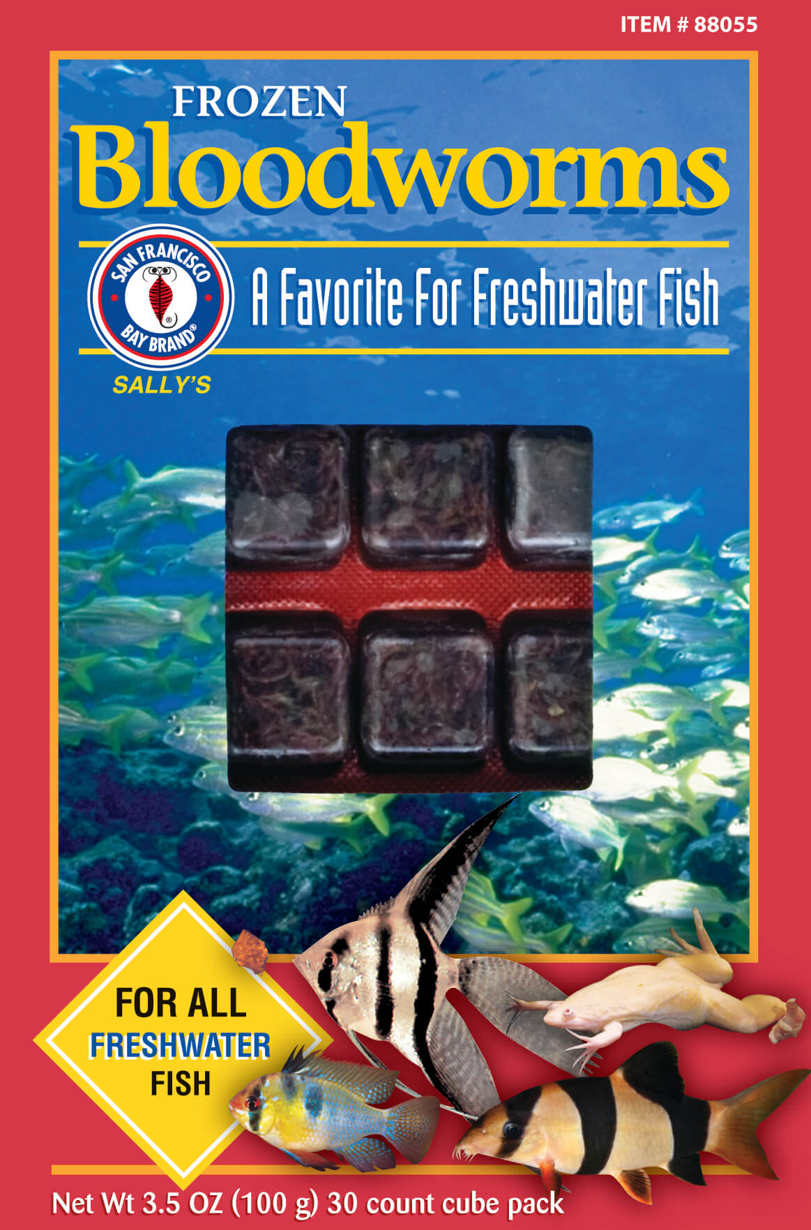 Bloodworms Cube 3.5oz (Frozen)