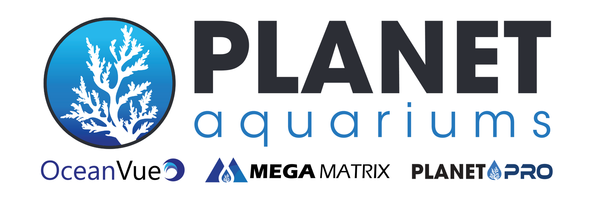 72x24 Planet Aquariums Banner White