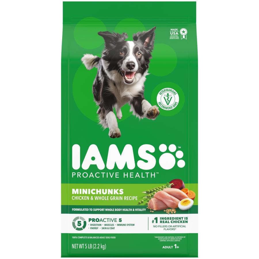 SPECIALS RESOURCES CONTACT US MY ACCOUNT Dog Food Dry Food Customer View Printable View IAMS Minichunks Small Kibble High Protein Adult Dry Dog Food Chicken & Whole Grains IAMS Minichunks Small Kibble High Protein Adult Dry Dog Food