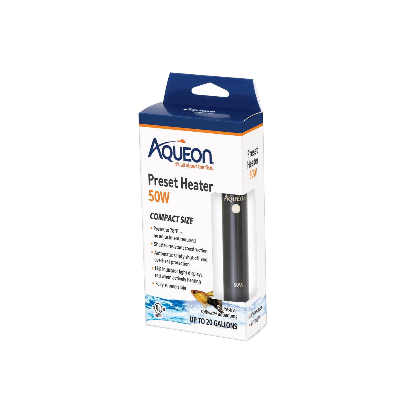 Aqueon Preset Aquarium Heater - 50 W