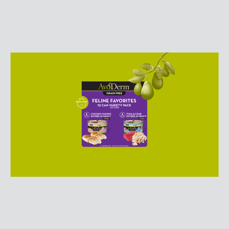 AvoDerm Natural Feline Favorites - Grain Free Wet Canned Cat Food Variety Pack
