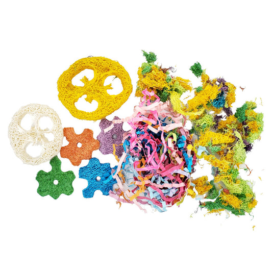 A & E Cages Nibbles Crinkle Loofah Delight Small Animal Chew Toy