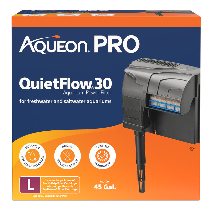 Aqueon PRO QuietFlow Aquarium Power Filter