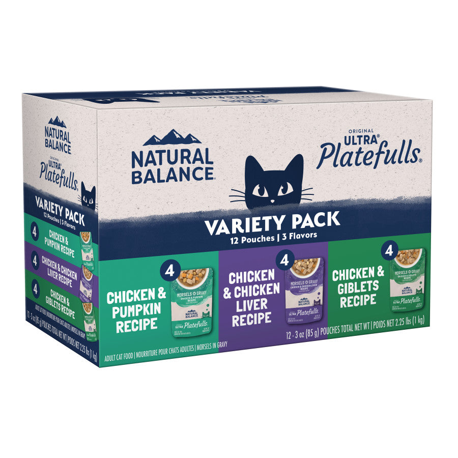 Natural Balance Pet Foods Original Ultra Platefulls Morsels in Gravy Wet Cat Food Pouch