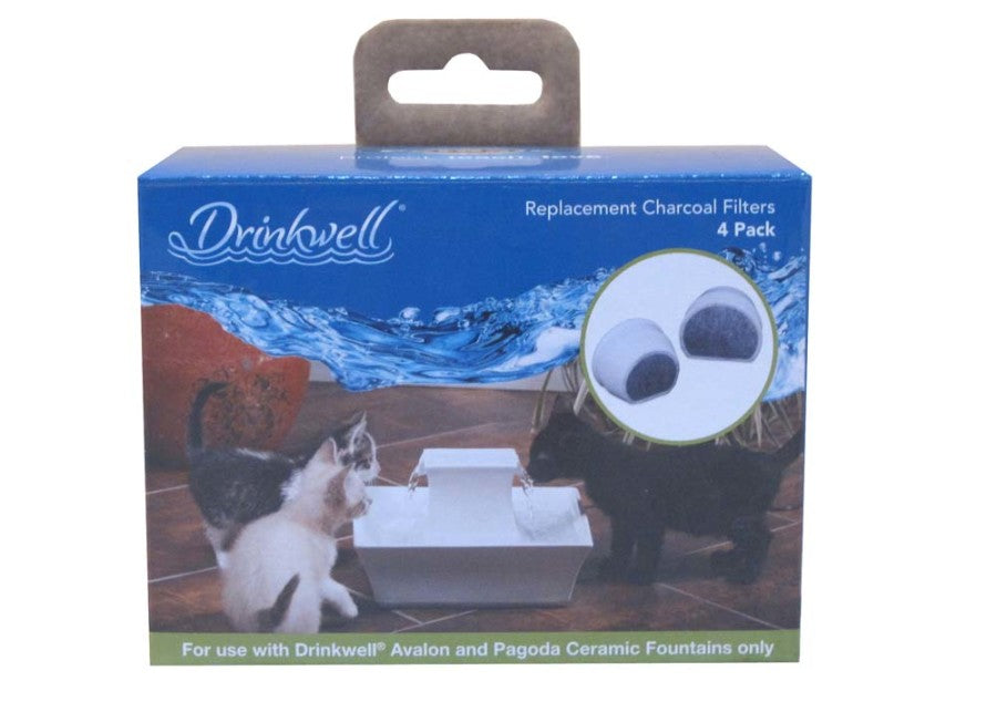 Drinkwell Single Cell Charcoal Replacement Filters for Avalon & Pagoda Ceramic Fountains