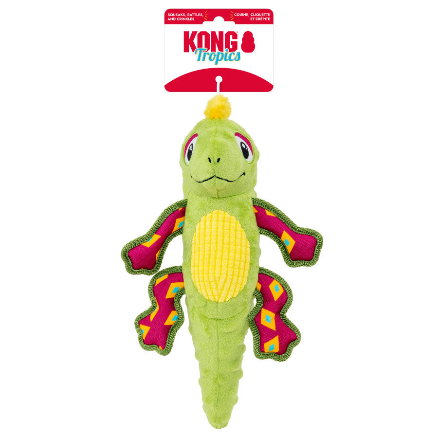 KONG Tropics Rattlez Iguana Dog Toy