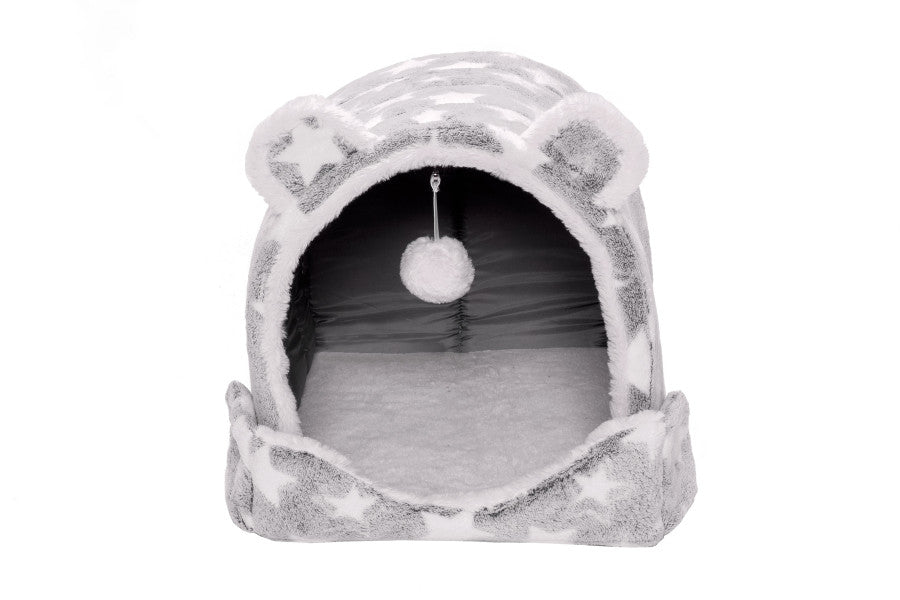 Fur Haven Pet Products Print Fleece Cozy Cave - Small.