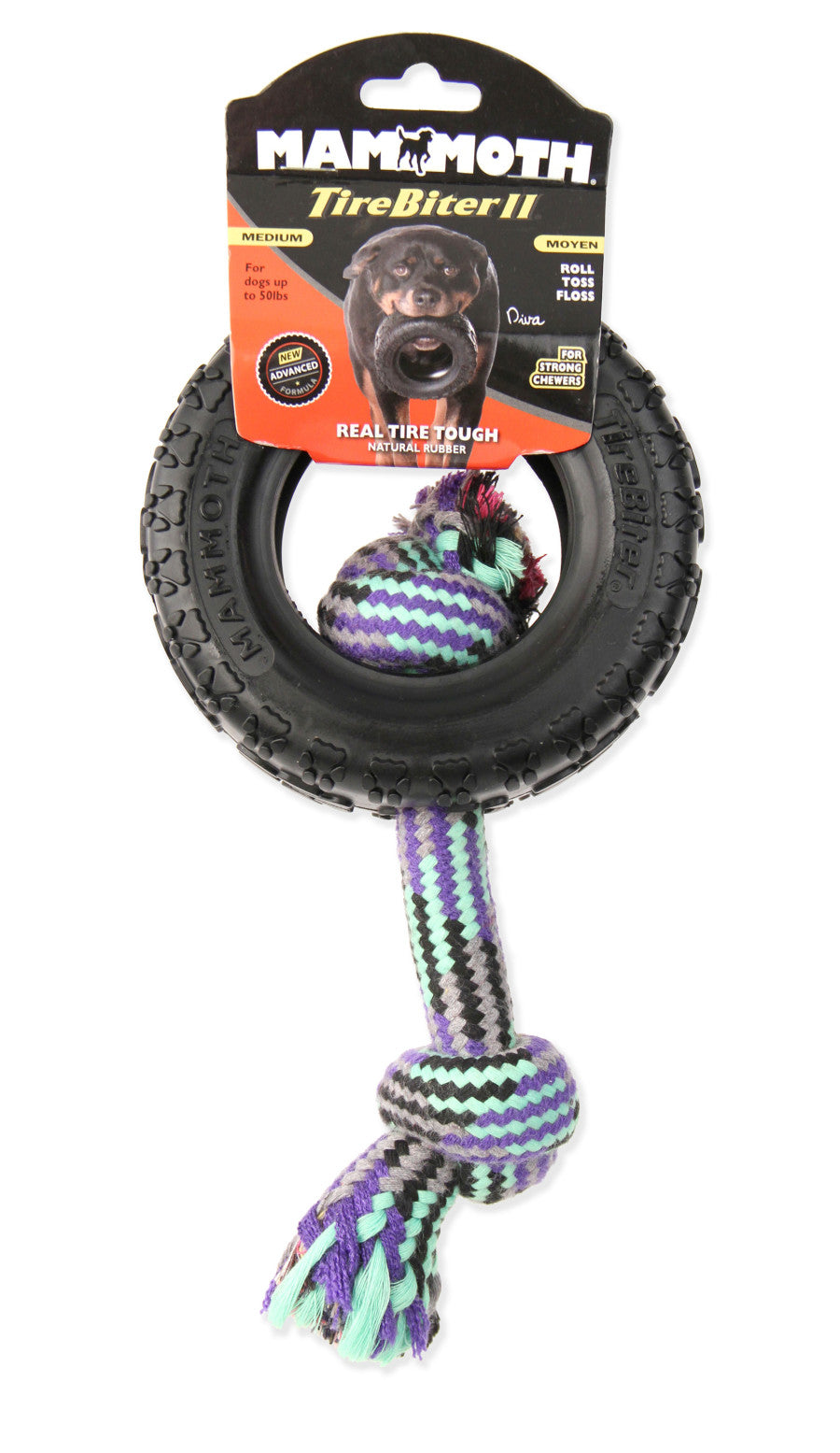 Mammoth Pet Products TireBiter II with Rope Dog Toy