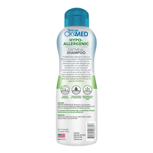 TropiClean OxyMed Hypoallergenic Shampoo for Pets.