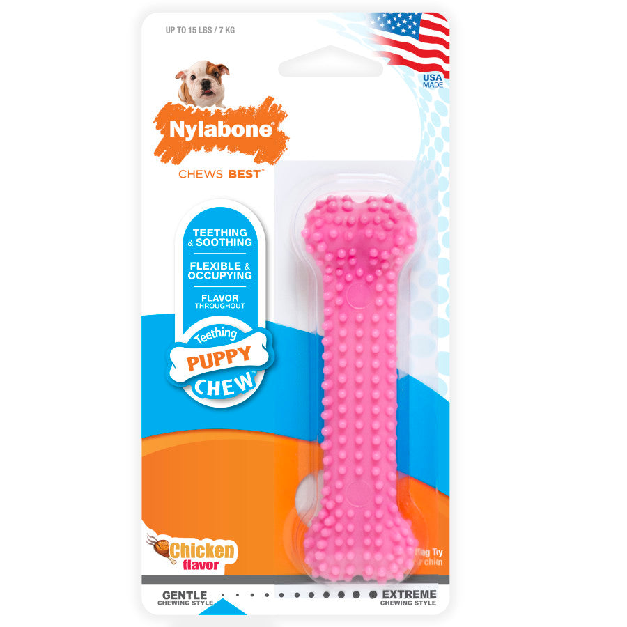 Nylabone Puppy Chew Textured Teething Bone Dog Chew Toy